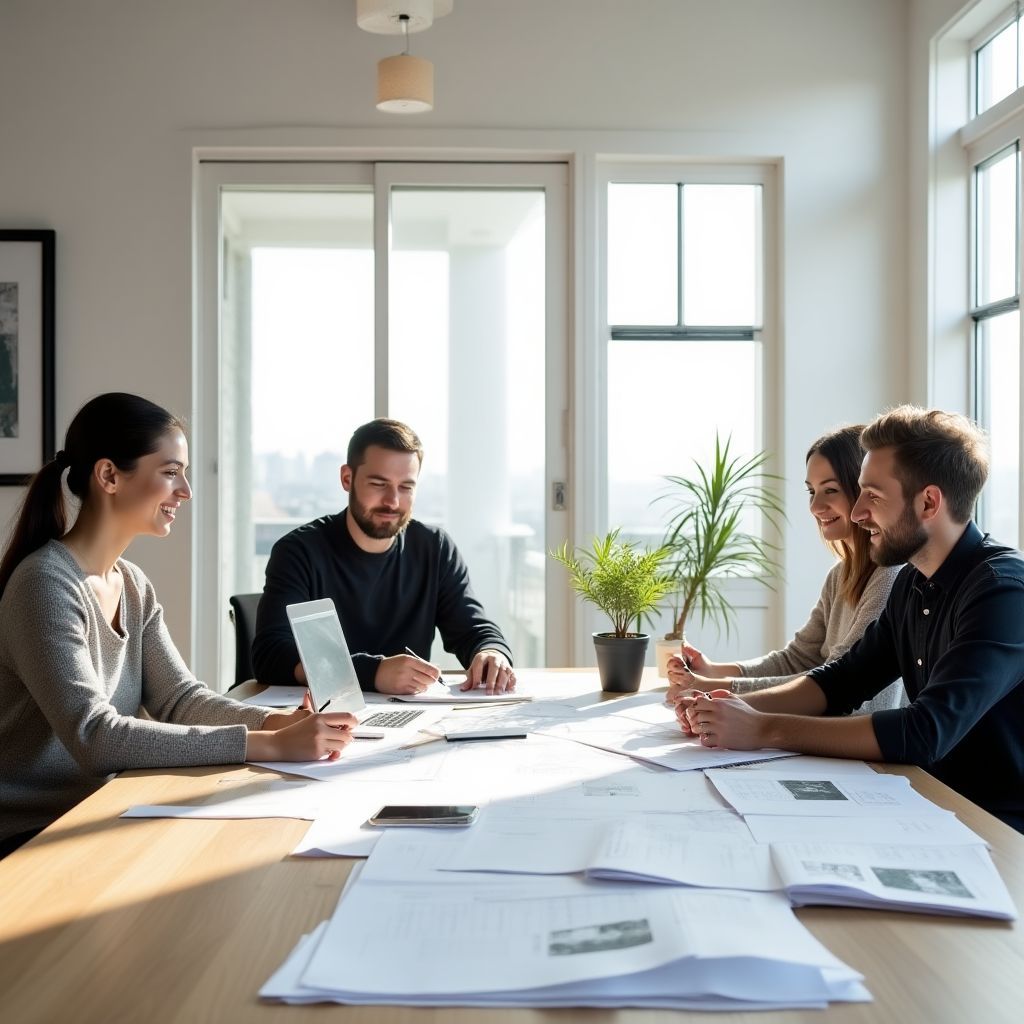 Echipa Studio Design lucrând la un proiect
